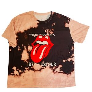 Rolling Stones 1972 US TOUR Black Dye T-Shirt Sz L